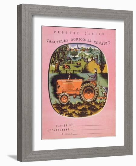 Cover of School Exercise Book Showing a Renault Tractor, 1950S-null-Framed Giclee Print