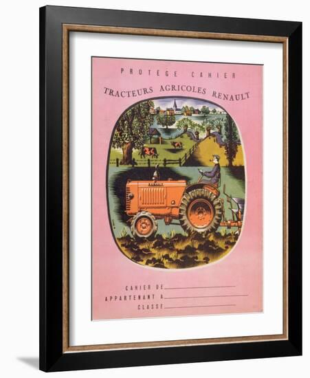 Cover of School Exercise Book Showing a Renault Tractor, 1950S-null-Framed Giclee Print