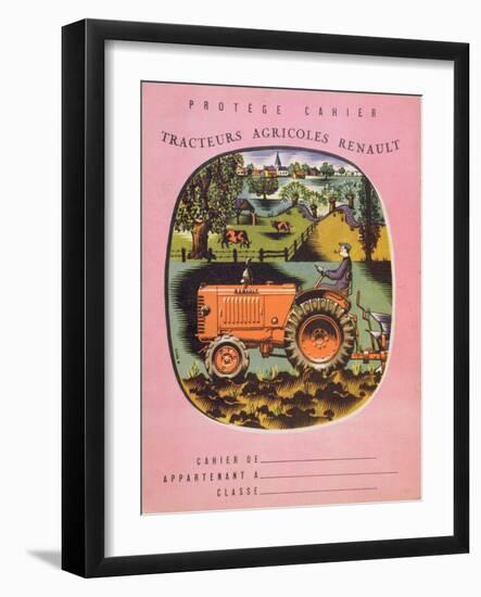 Cover of School Exercise Book Showing a Renault Tractor, 1950S-null-Framed Giclee Print