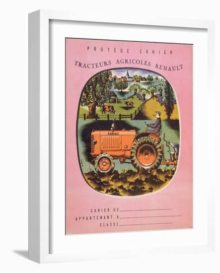 Cover of School Exercise Book Showing a Renault Tractor, 1950S-null-Framed Giclee Print