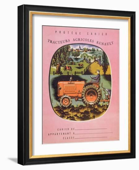 Cover of School Exercise Book Showing a Renault Tractor, 1950S-null-Framed Giclee Print