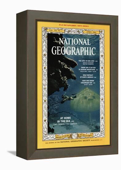 Cover of the April, 1964 National Geographic Magazine-Robert Goodman-Framed Premier Image Canvas