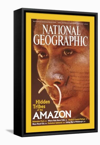 Cover of the August, 2003 National Geographic Magazine-Nicolas Reynard-Framed Premier Image Canvas