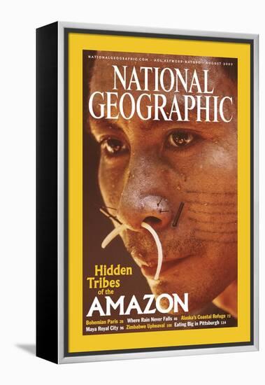Cover of the August, 2003 National Geographic Magazine-Nicolas Reynard-Framed Premier Image Canvas