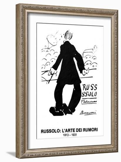 Cover of the Book for Russolo's Futurist Concert  L'arte Dei Rumori  Designed by Umberto Boccioni.-Umberto Boccioni-Framed Giclee Print