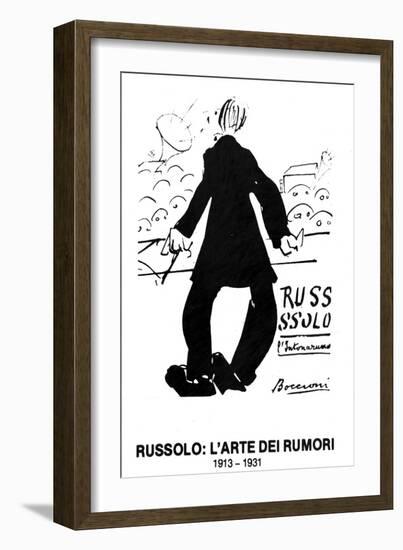 Cover of the Book for Russolo's Futurist Concert  L'arte Dei Rumori  Designed by Umberto Boccioni.-Umberto Boccioni-Framed Giclee Print