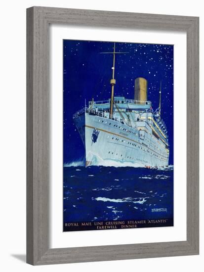 Cover of the 'Farewell Dinner' (Farewell Meal) Menu for the Passenger Liner 'Atlantis', Representin-Kenneth Shoesmith-Framed Giclee Print