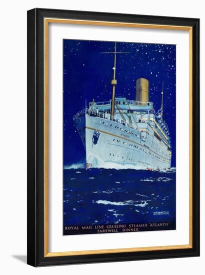 Cover of the 'Farewell Dinner' (Farewell Meal) Menu for the Passenger Liner 'Atlantis', Representin-Kenneth Shoesmith-Framed Giclee Print