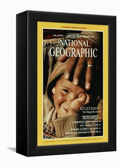 Cover of the November, 1987 National Geographic Magazine-James L. Stanfield-Framed Premier Image Canvas