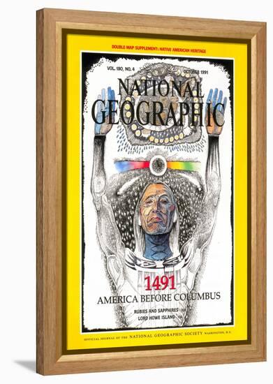 Cover of the October, 1991 National Geographic Magazine-Jack Unruh-Framed Premier Image Canvas
