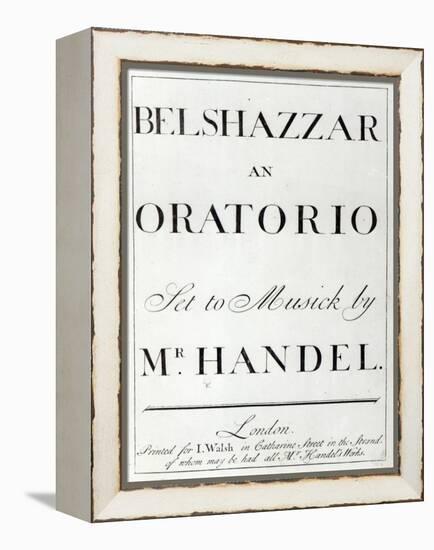 Cover of the score for Belshazzar by Handel, published in 1745-null-Framed Premier Image Canvas