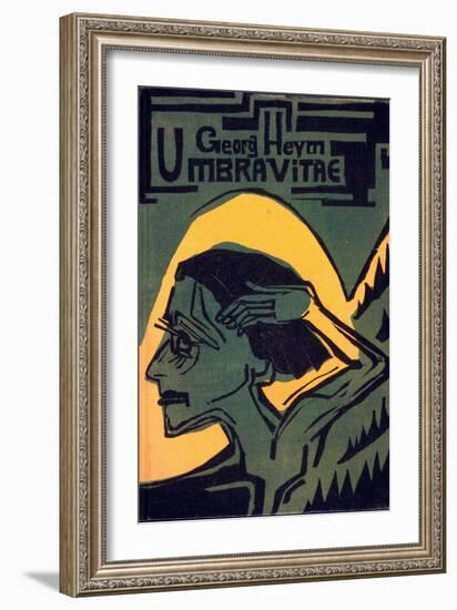 Cover of 'Umbra Vitae' by Georg Heym, Published 1924 (Woodcut)-Ernst Ludwig Kirchner-Framed Giclee Print