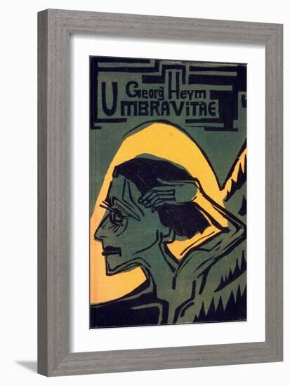 Cover of 'Umbra Vitae' by Georg Heym, Published 1924 (Woodcut)-Ernst Ludwig Kirchner-Framed Giclee Print