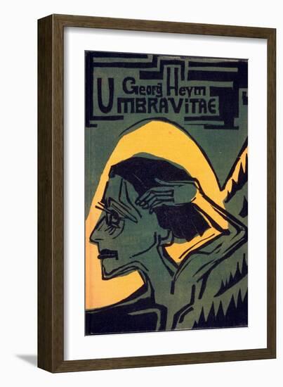 Cover of 'Umbra Vitae' by Georg Heym, Published 1924 (Woodcut)-Ernst Ludwig Kirchner-Framed Giclee Print