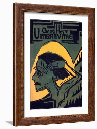 Cover of 'Umbra Vitae' by Georg Heym, Published 1924 (Woodcut)-Ernst Ludwig Kirchner-Framed Giclee Print