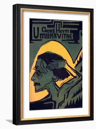 Cover of 'Umbra Vitae' by Georg Heym, Published 1924 (Woodcut)-Ernst Ludwig Kirchner-Framed Giclee Print