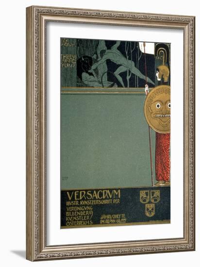 Cover of Ver Sacrum, the Journal of the Viennese Secession, of Theseus and the Minotaur-Gustav Klimt-Framed Giclee Print