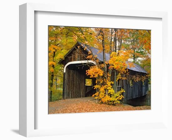 Covered Bridge and Maple Trees-James Randklev-Framed Photographic Print