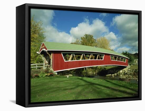 Covered Bridge at Conway, New Hampshire, New England, United States of America, North America-null-Framed Premier Image Canvas