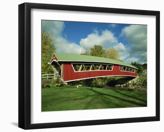 Covered Bridge at Conway, New Hampshire, New England, United States of America, North America-null-Framed Photographic Print