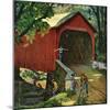 "Covered Bridge", August 14, 1954-John Falter-Mounted Giclee Print