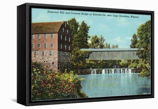Covered Bridge, Bufordsville, Missouri-null-Framed Stretched Canvas