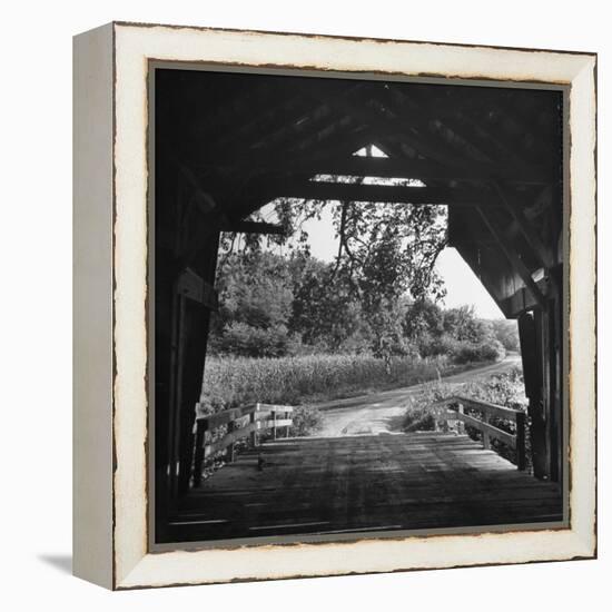 Covered Bridge Entrance Way-Bob Landry-Framed Premier Image Canvas