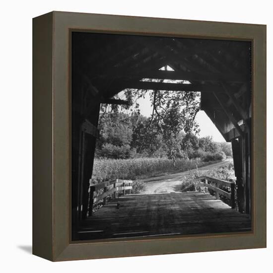Covered Bridge Entrance Way-Bob Landry-Framed Premier Image Canvas