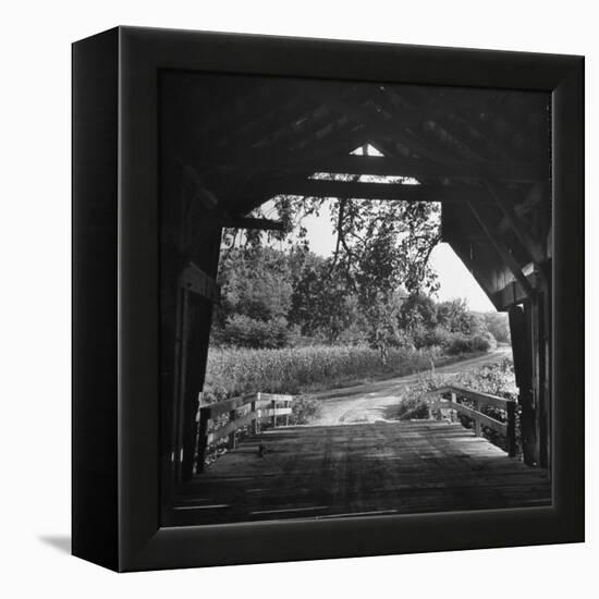 Covered Bridge Entrance Way-Bob Landry-Framed Premier Image Canvas