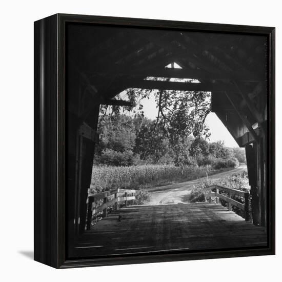 Covered Bridge Entrance Way-Bob Landry-Framed Premier Image Canvas