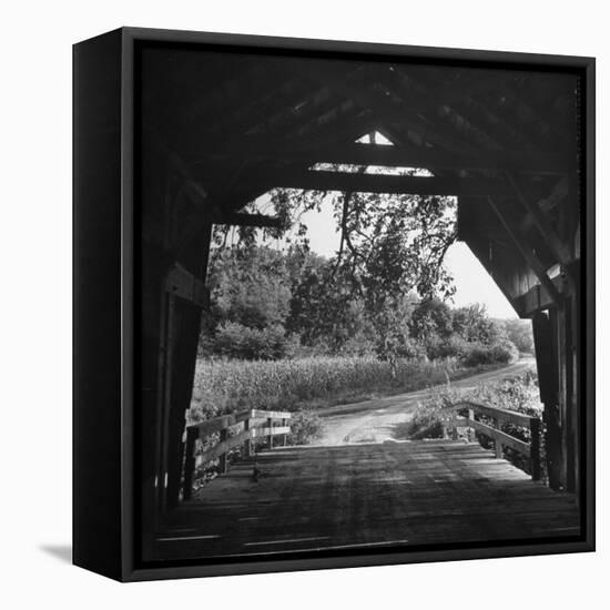 Covered Bridge Entrance Way-Bob Landry-Framed Premier Image Canvas