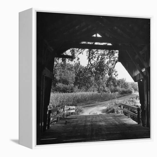 Covered Bridge Entrance Way-Bob Landry-Framed Premier Image Canvas