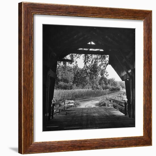 Covered Bridge Entrance Way-Bob Landry-Framed Photographic Print