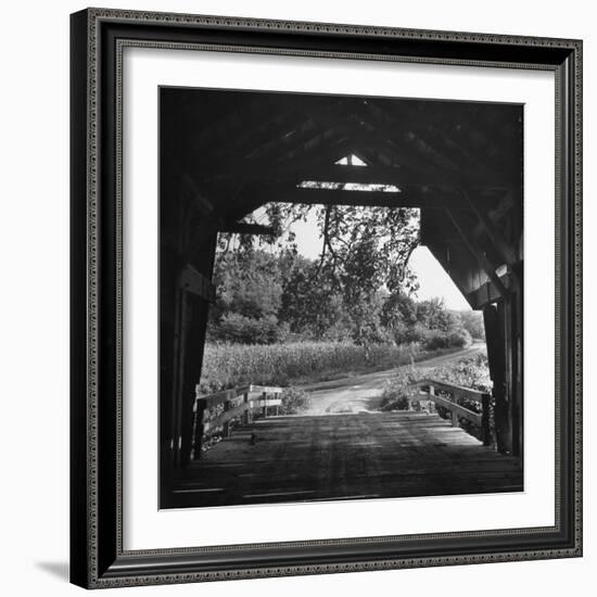 Covered Bridge Entrance Way-Bob Landry-Framed Photographic Print