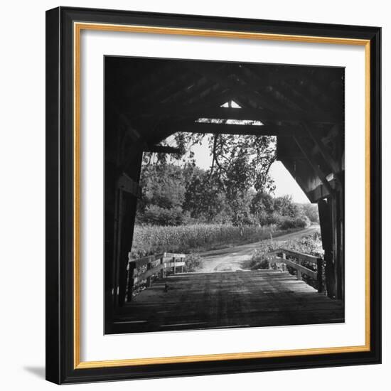 Covered Bridge Entrance Way-Bob Landry-Framed Photographic Print
