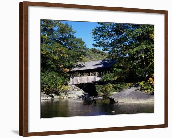 Covered Bridge, Gold Brook Bridge, Stowe, Vermont, USA-null-Framed Photographic Print