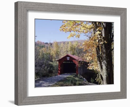 Covered Bridge in Fall-null-Framed Photographic Print