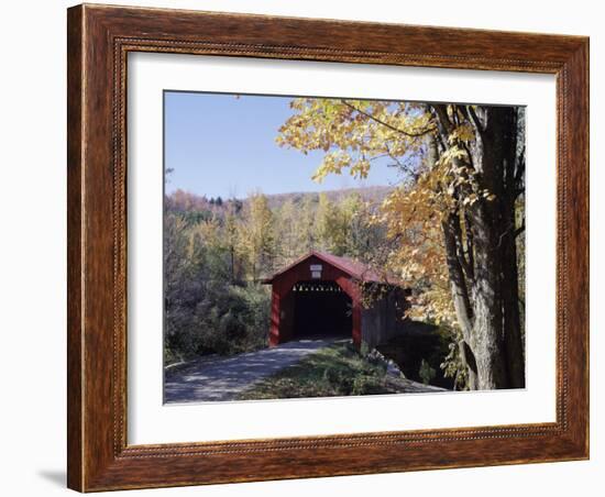 Covered Bridge in Fall-null-Framed Photographic Print