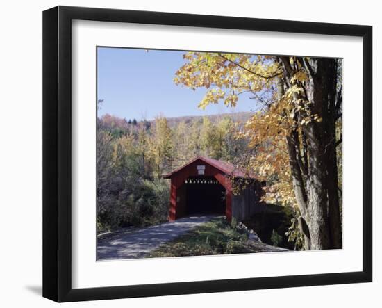 Covered Bridge in Fall-null-Framed Photographic Print