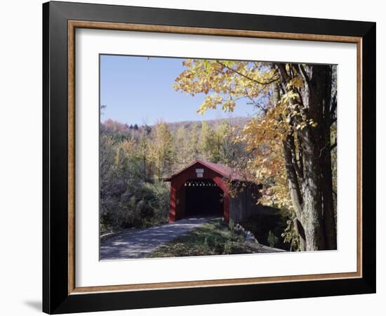 Covered Bridge in Fall-null-Framed Photographic Print