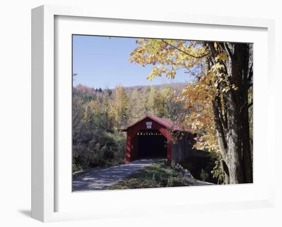 Covered Bridge in Fall-null-Framed Photographic Print