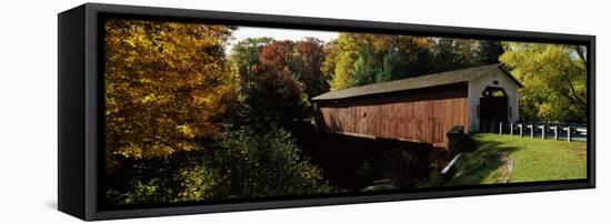 Covered Bridge in Forest, Mcgees Mill Covered Bridge, Mcgees Mills, Clearfield County, Pennsylvania-null-Framed Premier Image Canvas