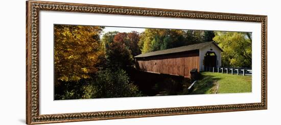 Covered Bridge in Forest, Mcgees Mill Covered Bridge, Mcgees Mills, Clearfield County, Pennsylvania-null-Framed Photographic Print