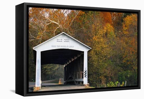 Covered bridge, Indiana, USA-Anna Miller-Framed Premier Image Canvas