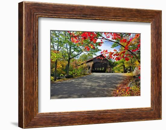 Covered Bridge Of Albany, New Hampshire-George Oze-Framed Photographic Print