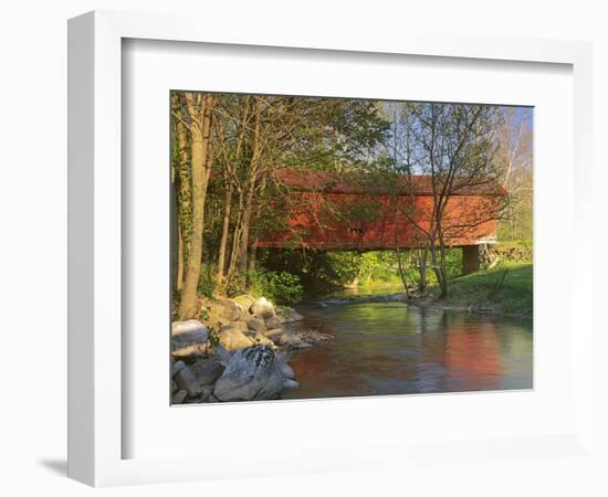 Covered Bridge over Sinking Crook, Newport, Virginia, USA-Charles Gurche-Framed Photographic Print