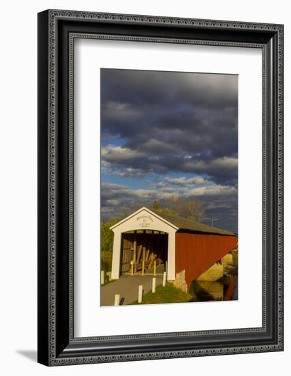 Covered Bridge over the East Fork of the White River, Medora, Indiana-Chuck Haney-Framed Photographic Print