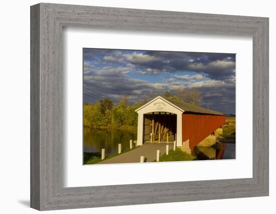 Covered Bridge over the East Fork of the White River, Medora, Indiana-Chuck Haney-Framed Photographic Print