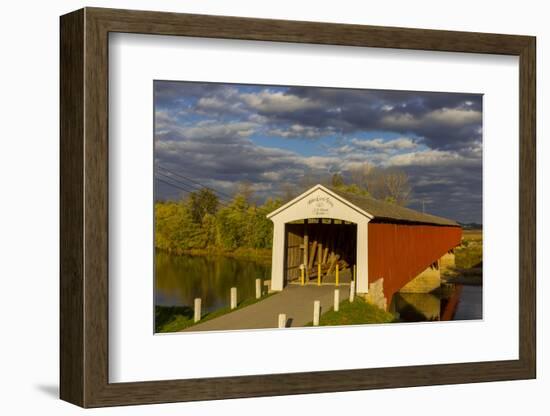 Covered Bridge over the East Fork of the White River, Medora, Indiana-Chuck Haney-Framed Photographic Print