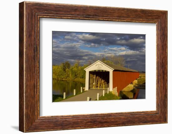 Covered Bridge over the East Fork of the White River, Medora, Indiana-Chuck Haney-Framed Photographic Print